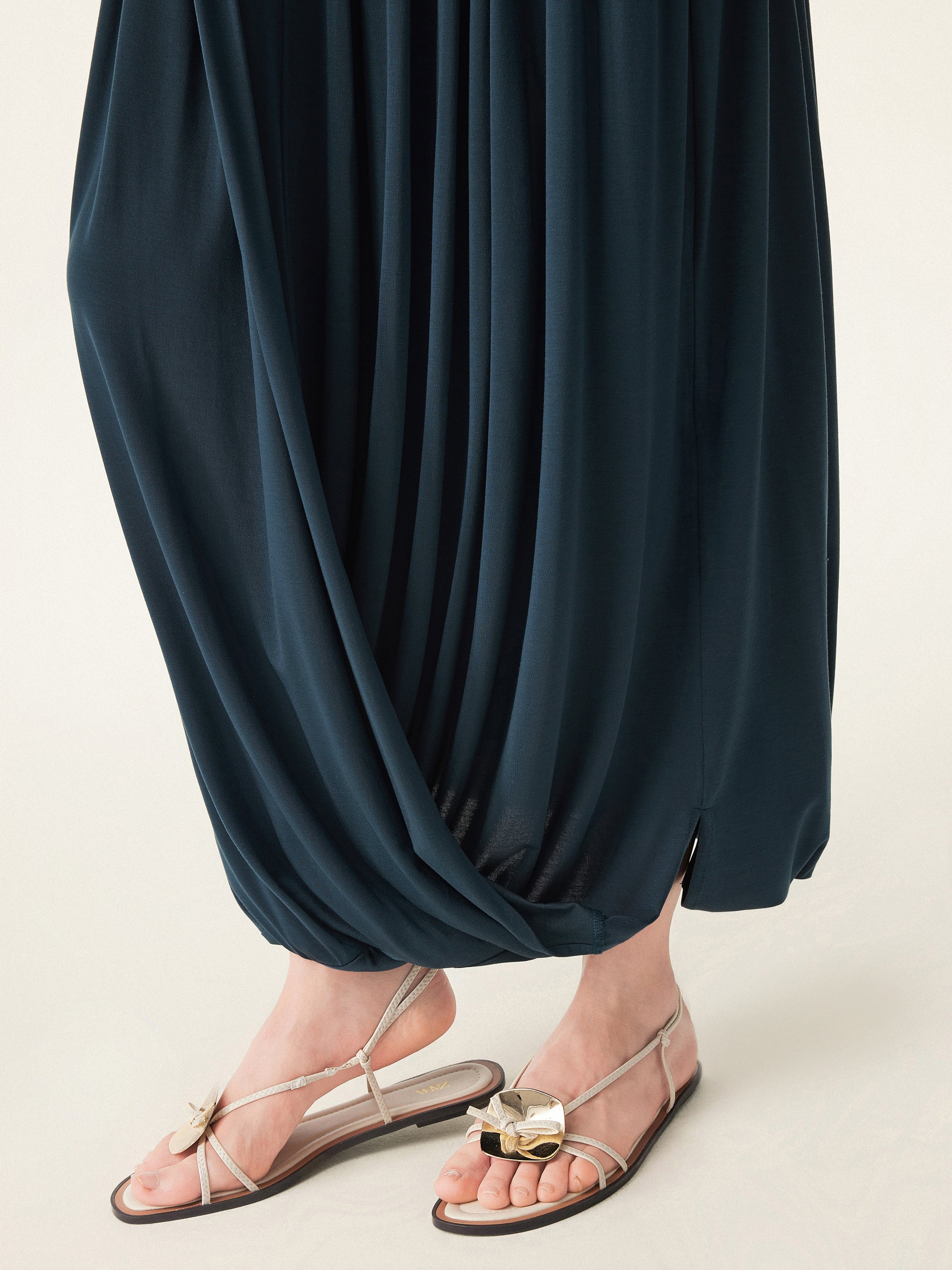 Artsy Twisted Hem Maxi Pull-on Skirt Artsy Twisted Hem Maxi Pull-on Skirt