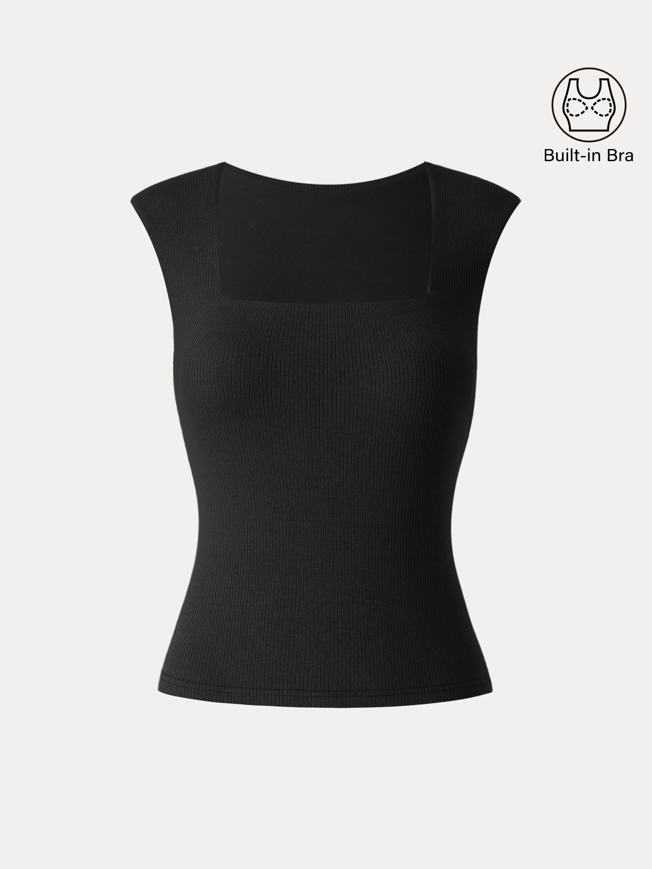 Stretch Cotton Square Neck Ribbed Brami Stretch Cotton Square Neck Ribbed Brami