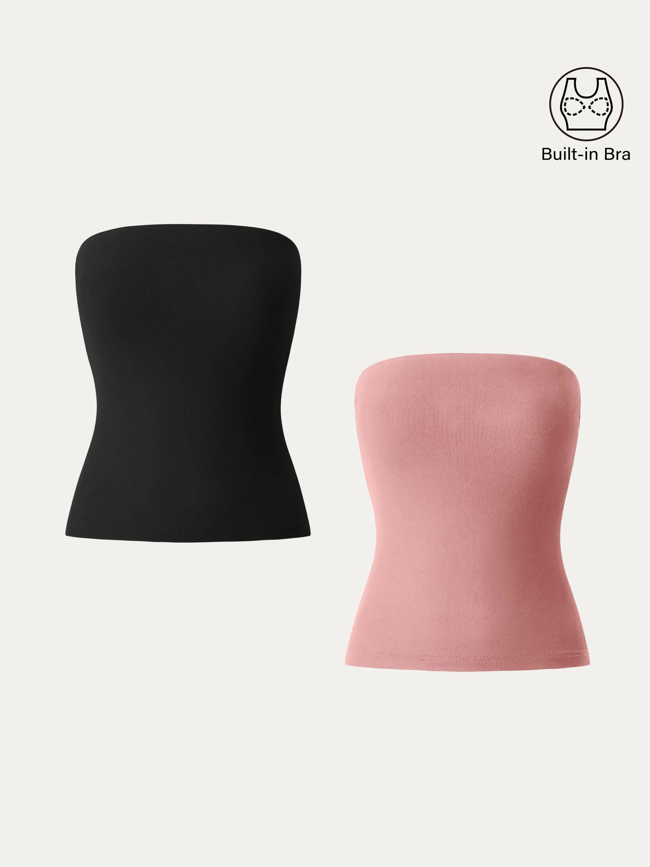2Pcs Set Non-slip Essential Tube Brami Top 2Pcs Set Non-slip Essential Tube Brami Top