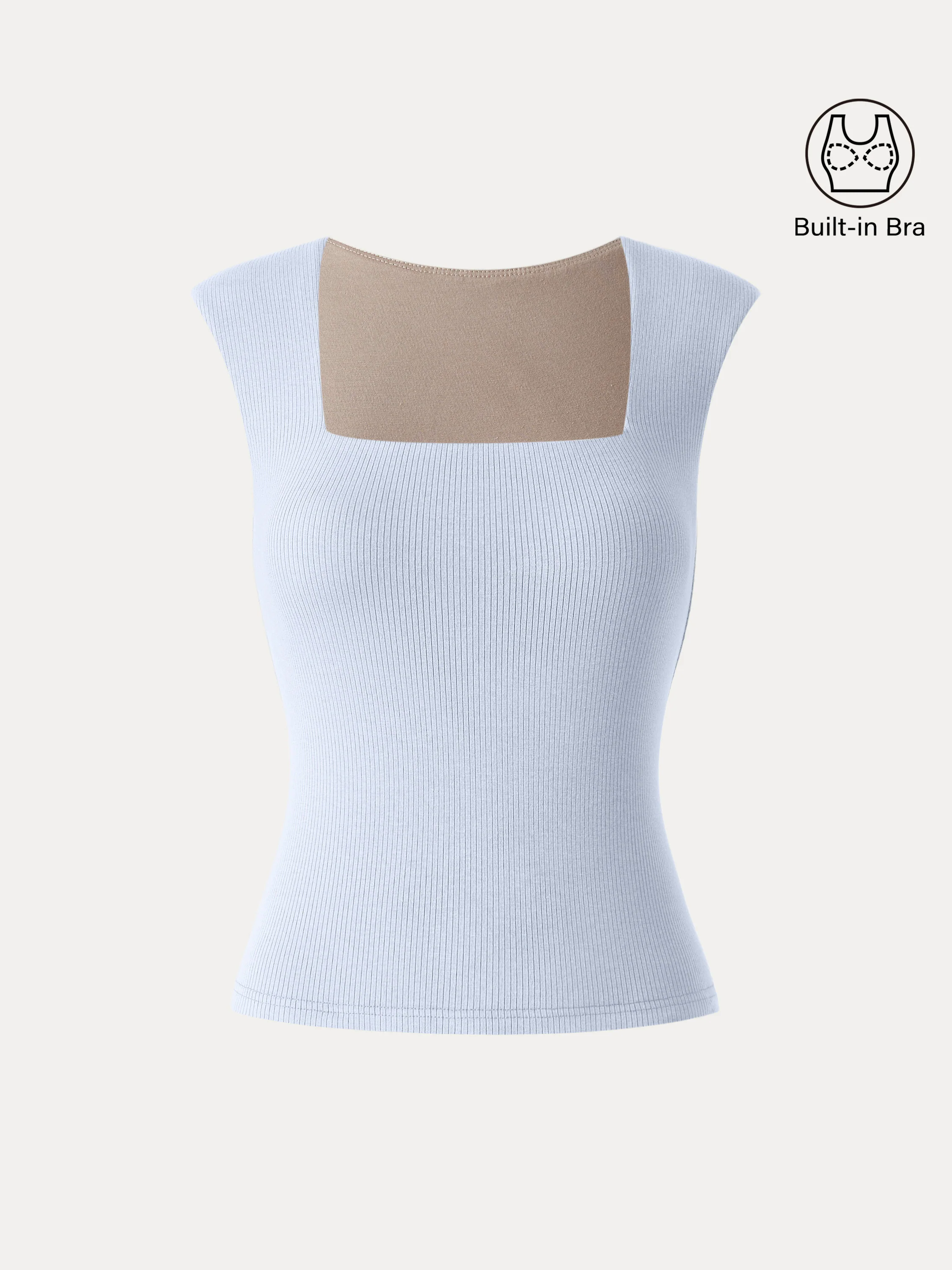 Stretch Cotton Square Neck Ribbed Brami Stretch Cotton Square Neck Ribbed Brami