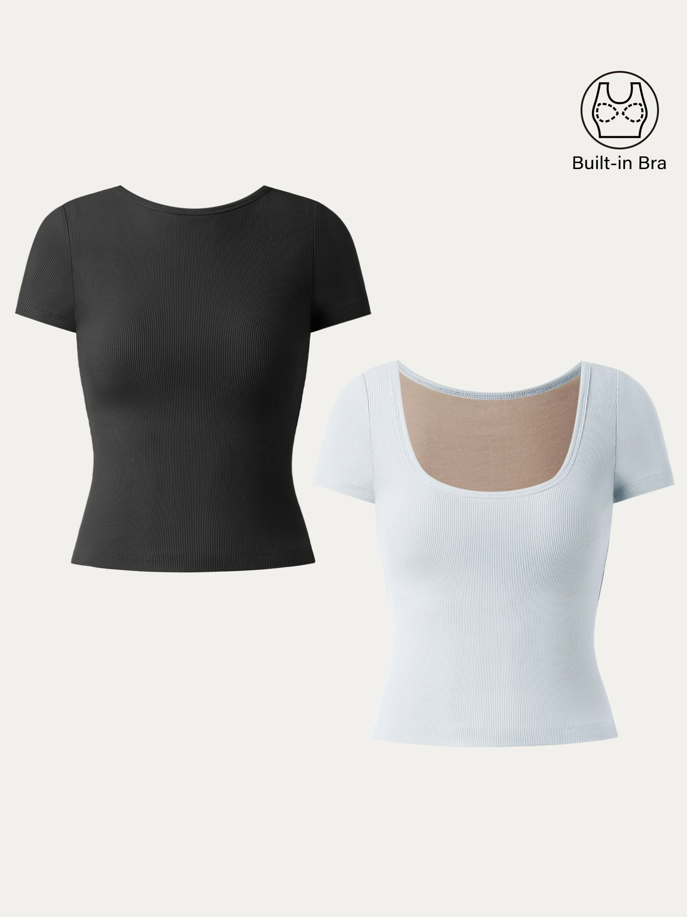 Multi-wear Short Sleeve New Airy Brami Top Multi-wear Short Sleeve New Airy Brami Top